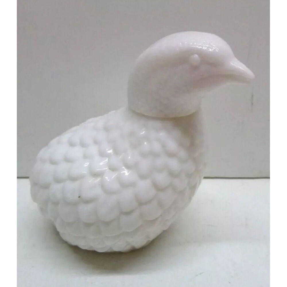 Vintage FULL Avon Cologne Bottle The Partridge Somewhere Milk Glass White Bird